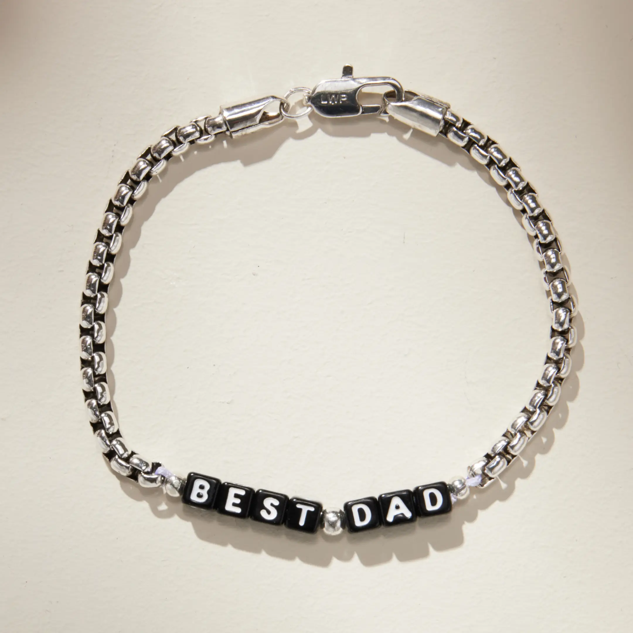 Best Dad Silver Antique Chain Bracelet - Image 3