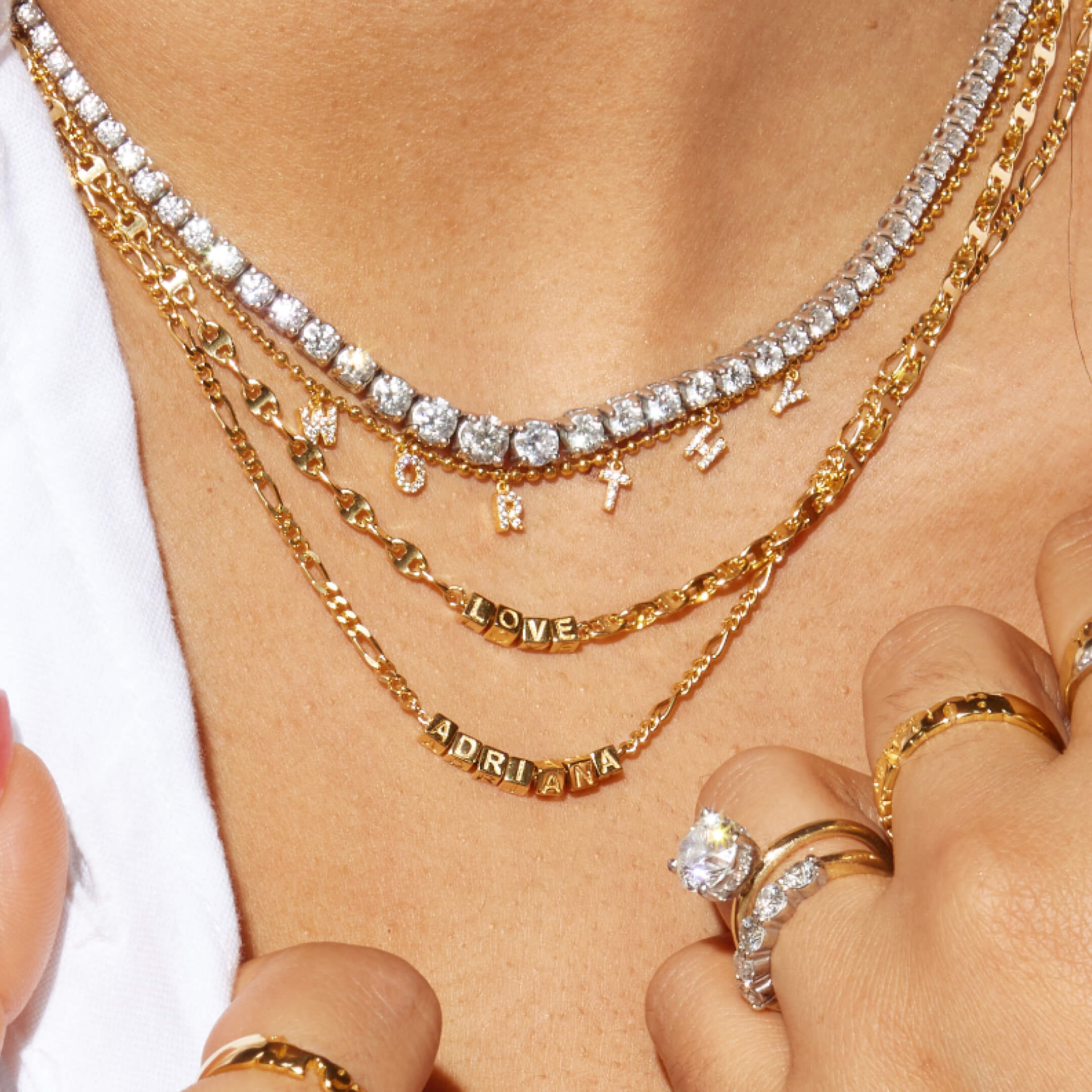 Tiny Dripping Words Gold Vermeil Necklace - Image 4