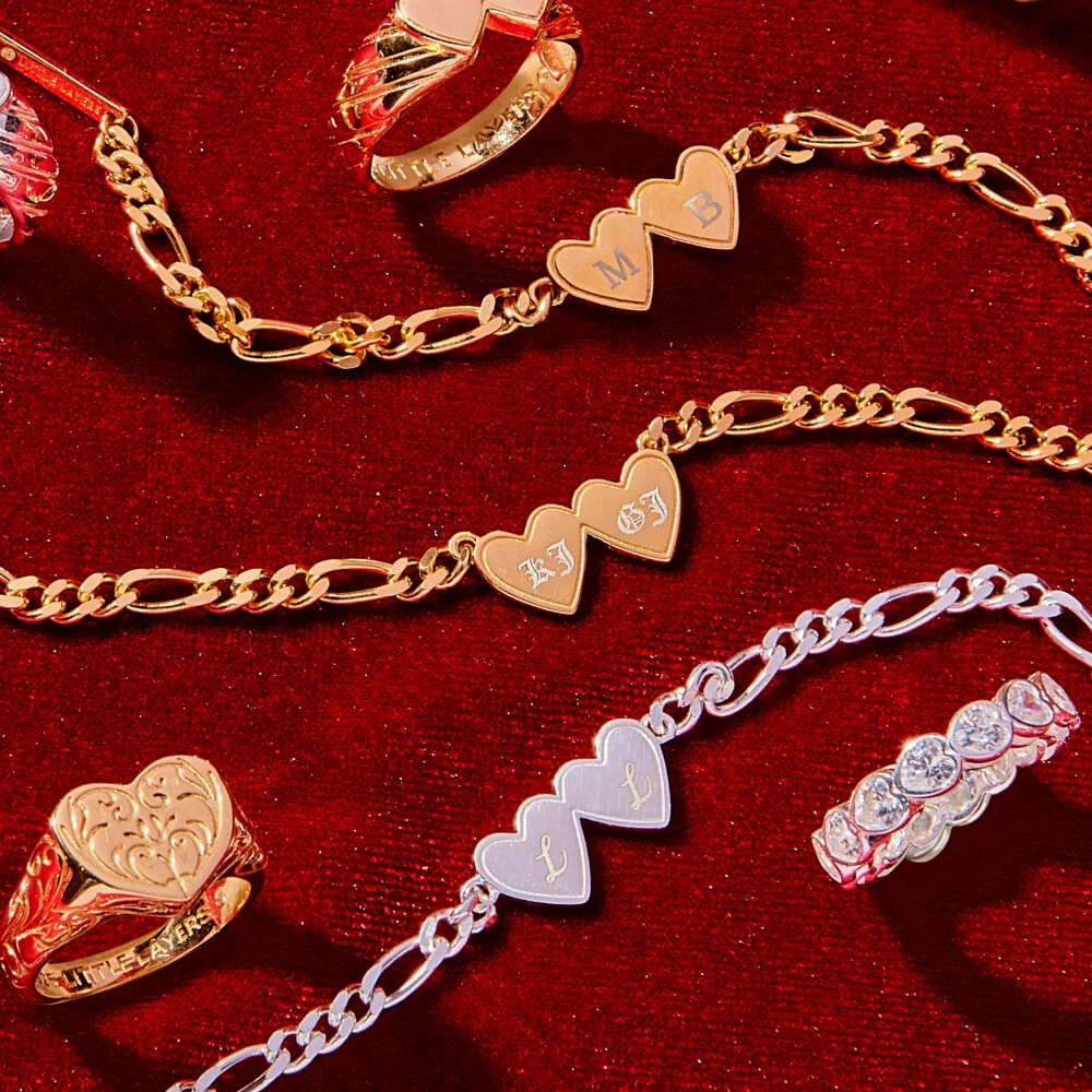 Gold CZ Heart Eternity Band Ring - Image 4
