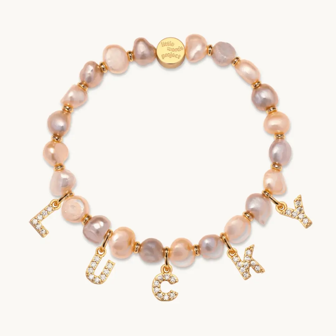 Dripping Words Pink Freshwater Pearl