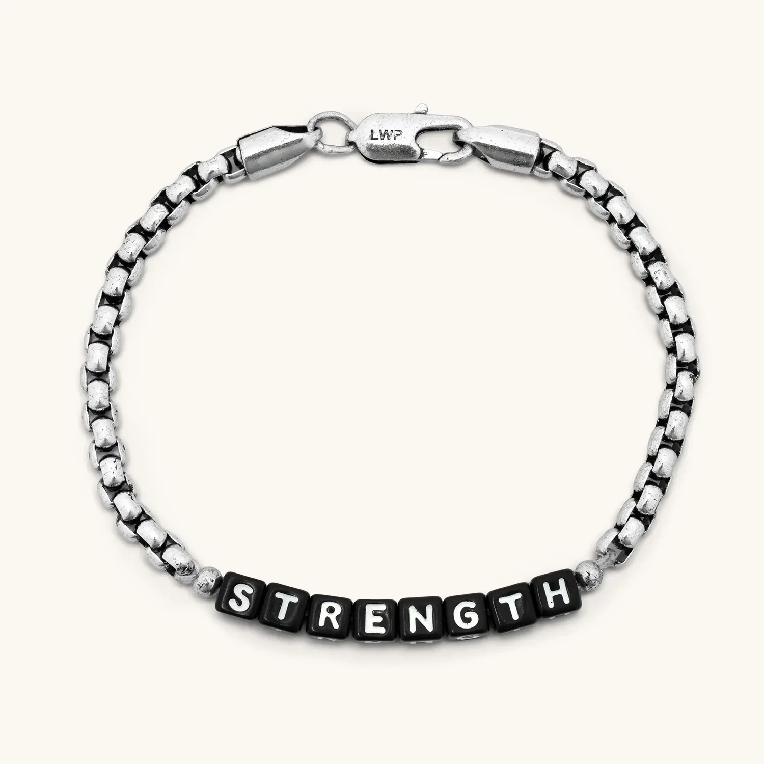 Strength Silver Antique Chain Bracelet